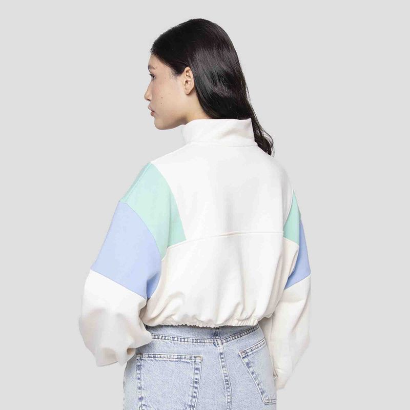 Women's sweatshirt Kaotiko Anette ivory / sea green / niagara 2