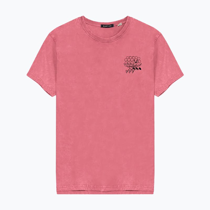 Men's Kaotiko Washed No Roles Flower pink flamingo T-shirt