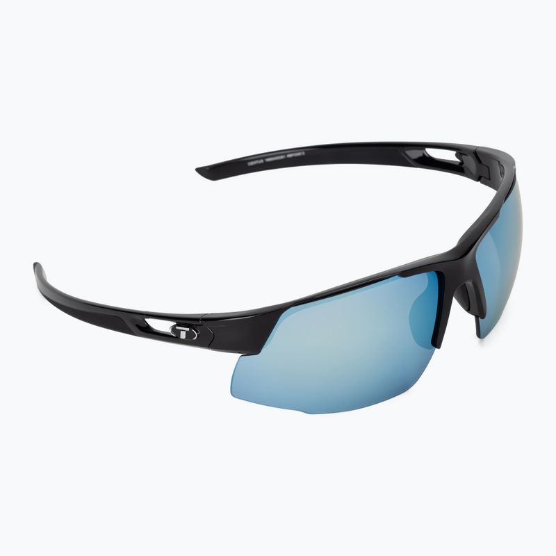 Tifosi Centus gloss black/smoke bright blue sunglasses