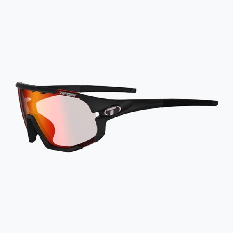 Tifosi Sledge Fototec matte black/clarion red photochromic cycling glasses 5