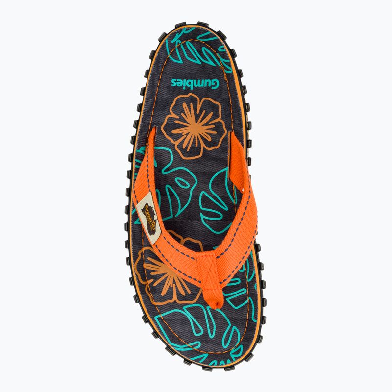 Gumbies Islander orange hibiscus flip flops 5