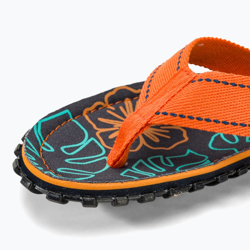Gumbies Islander orange hibiscus flip flops 7