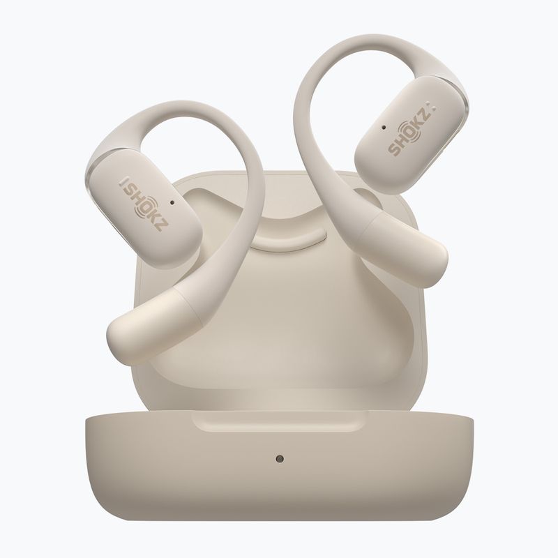 Shokz OpenFit beige wireless headphones 3