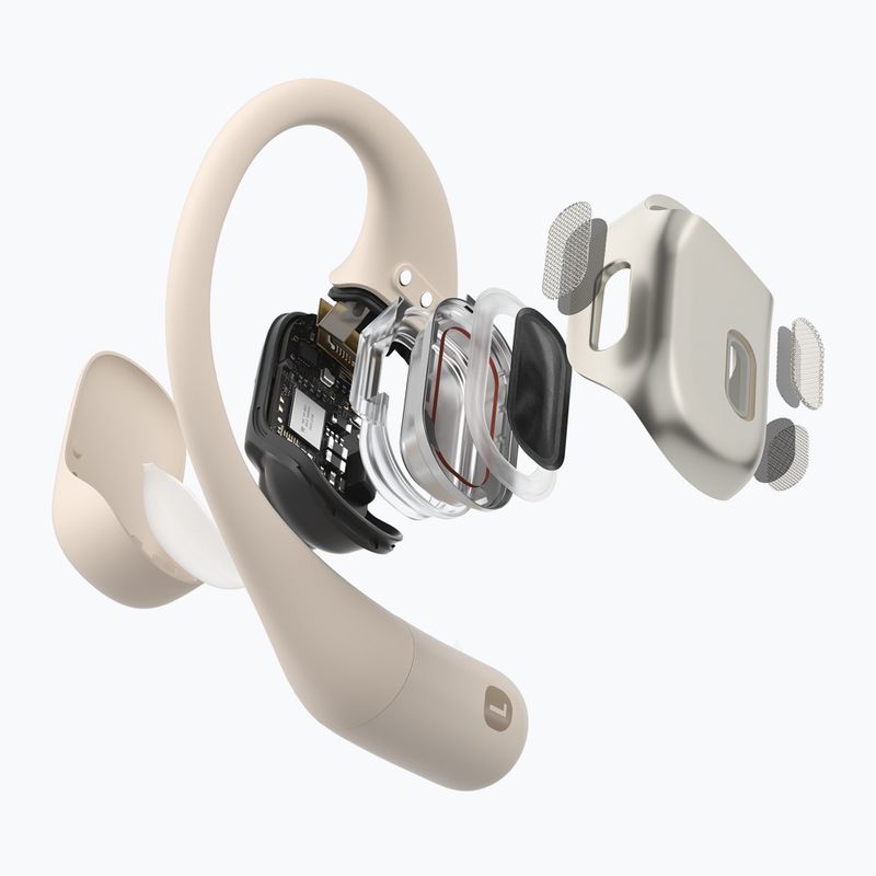 Shokz OpenFit beige wireless headphones 8