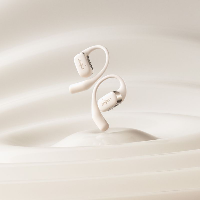 Shokz OpenFit beige wireless headphones 18
