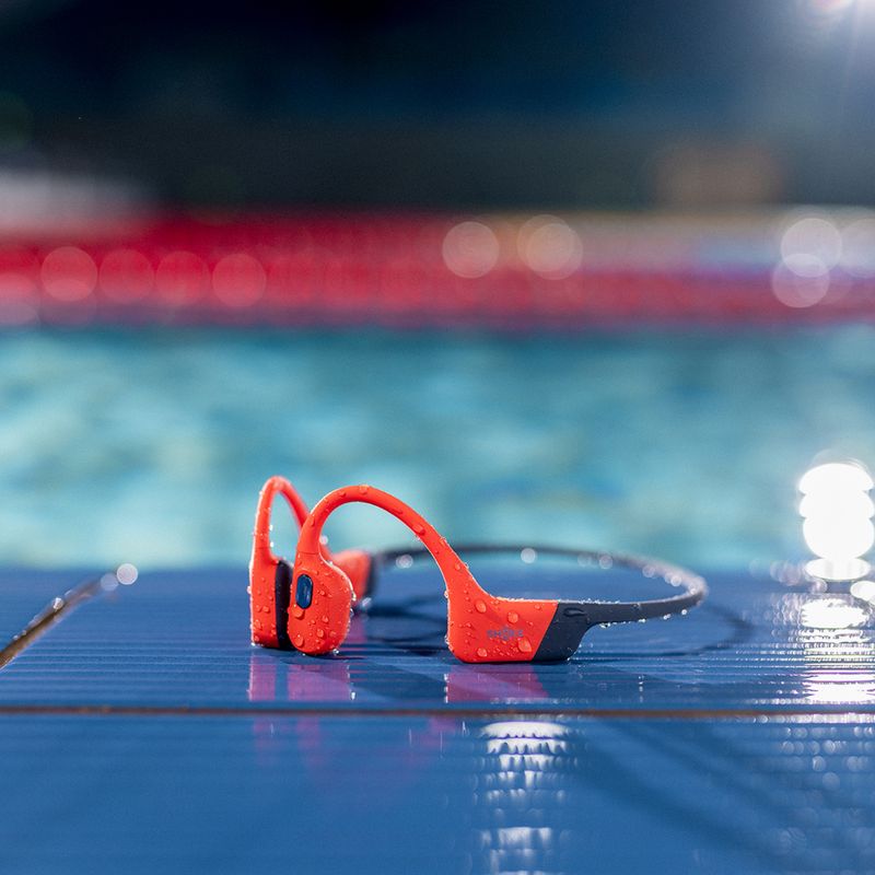 Shokz OpenSwim Pro red wireless headphones 19