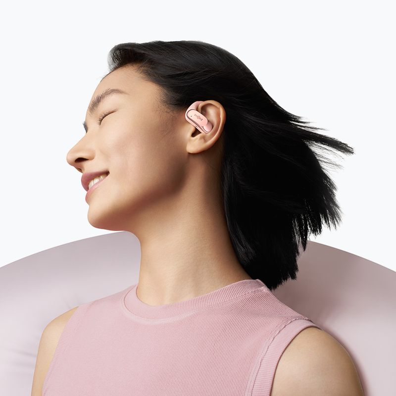 Shokz OpenFit Air pink wireless headphones 11