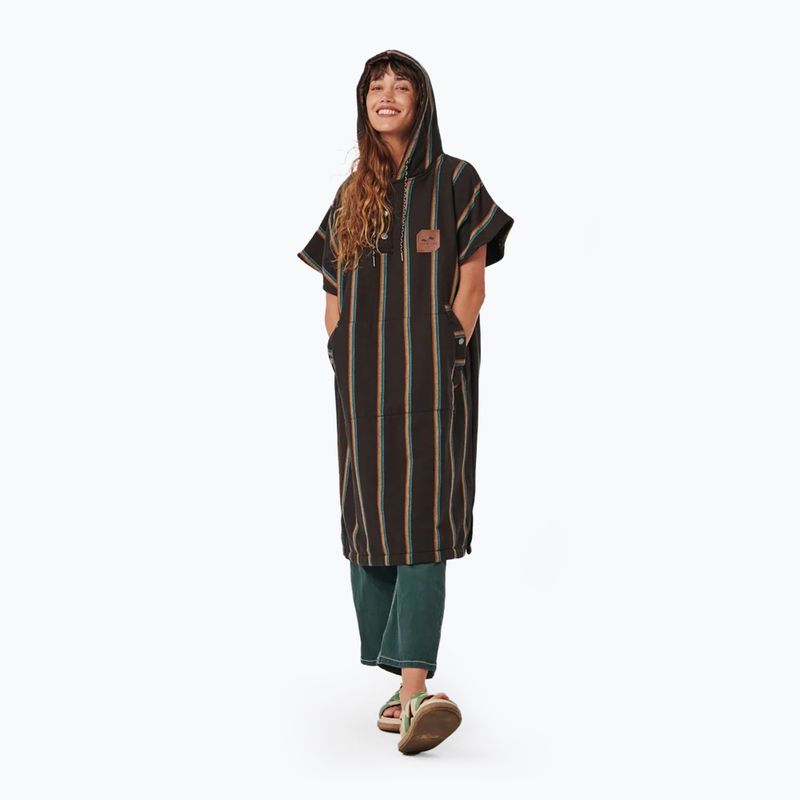 Slowtide Baja Stripe black poncho