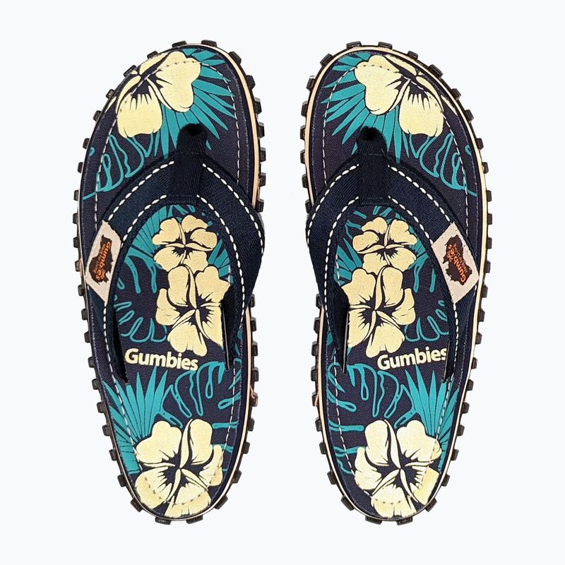 Gumbies Islander blue hibiscus flip flops 8
