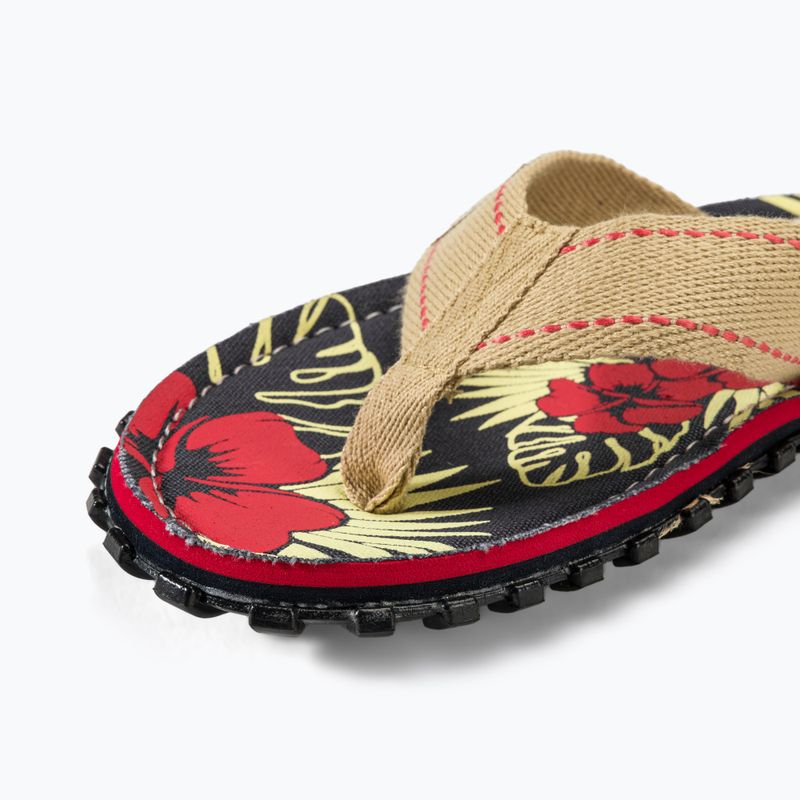 Gumbies Islander denim hibiscus flip flops 7