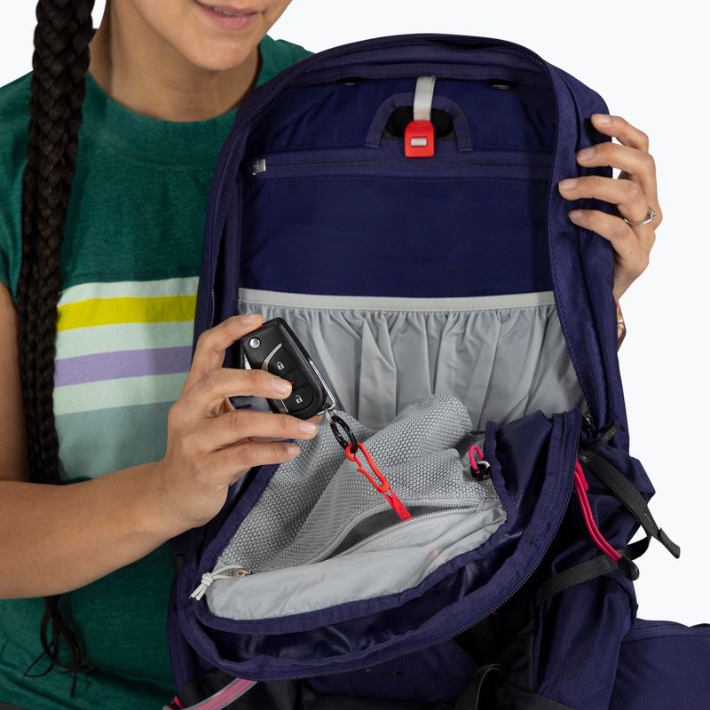 Women's hiking backpack Osprey Tempest 11 l deep fig/ hotspot pink 9