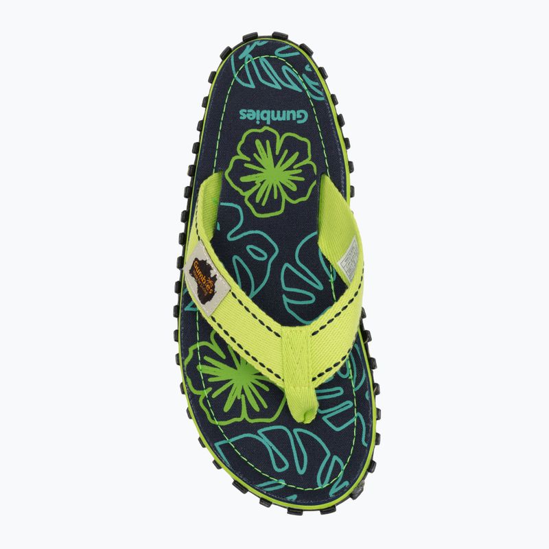 Gumbies Islander lime hibiscus flip flops 5