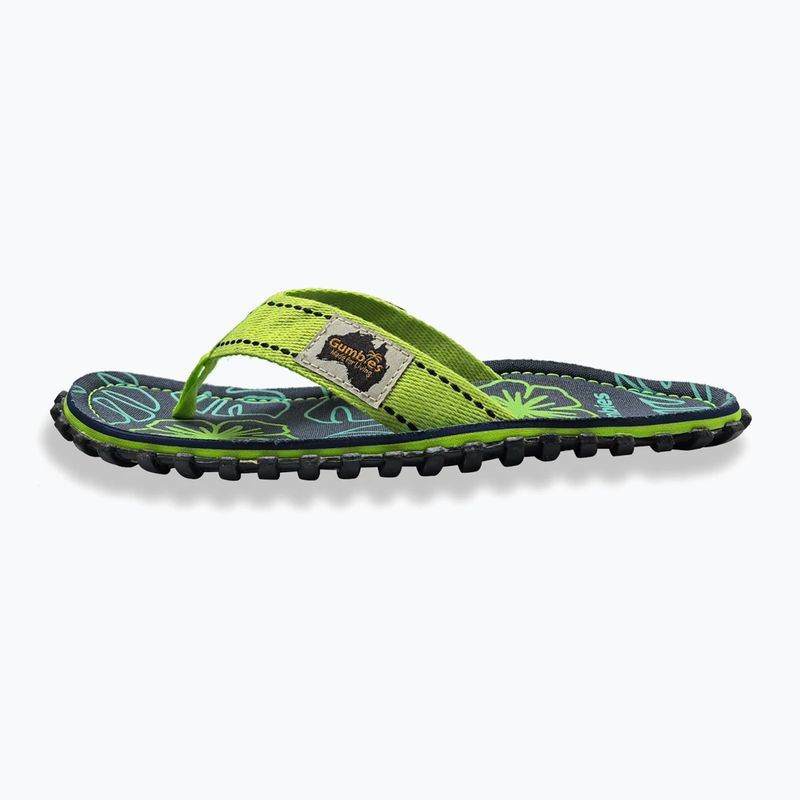 Gumbies Islander lime hibiscus flip flops 2