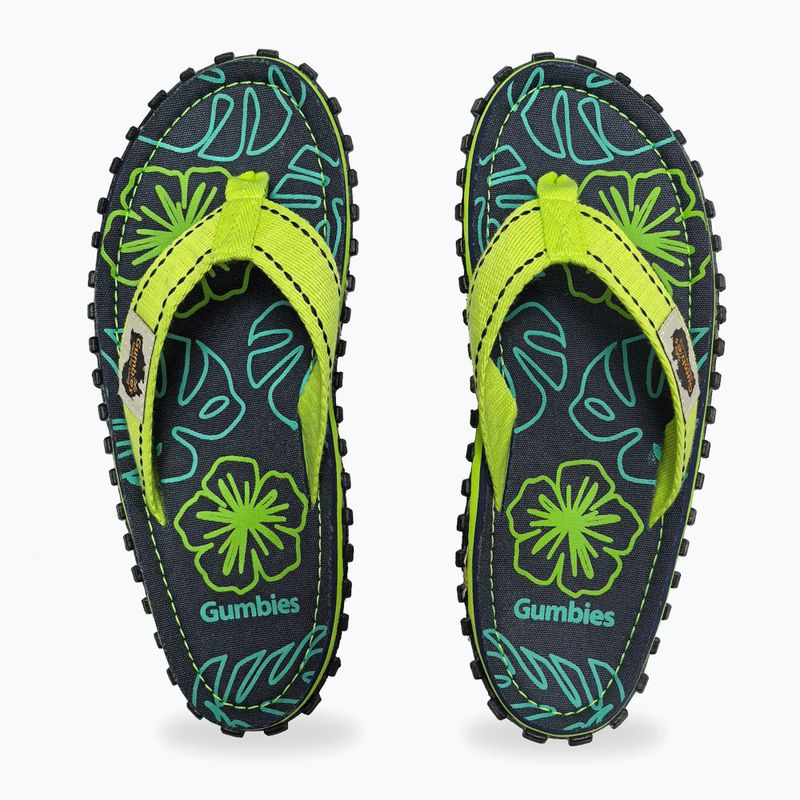 Gumbies Islander lime hibiscus flip flops 3