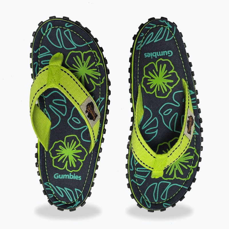 Gumbies Islander lime hibiscus flip flops 4