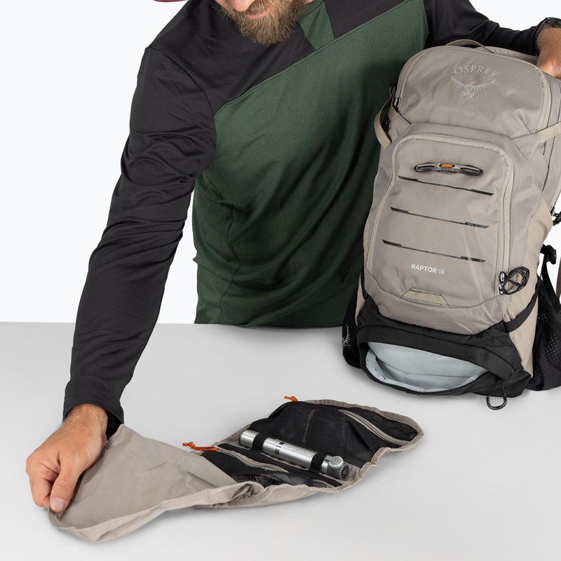 Osprey Raptor 14 bike backpack + 2.5 litre tank pediment grey 10