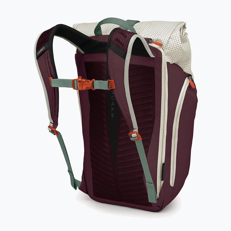 Urban backpack Osprey Transporter Roll Top 30 l mystery white/moody burgundy 3