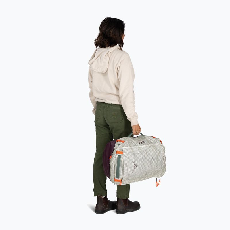Travel bag Osprey Transporter Duffel 40 l mystery white/moody burgundy 5
