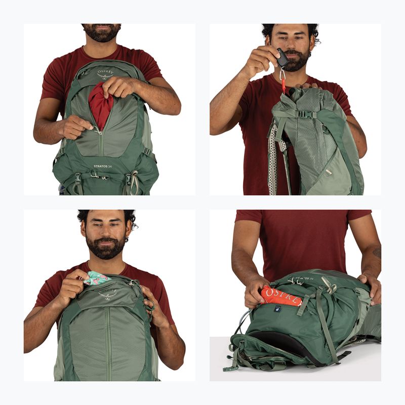Men's hiking backpack Osprey Stratos 34 l pine leaf 12