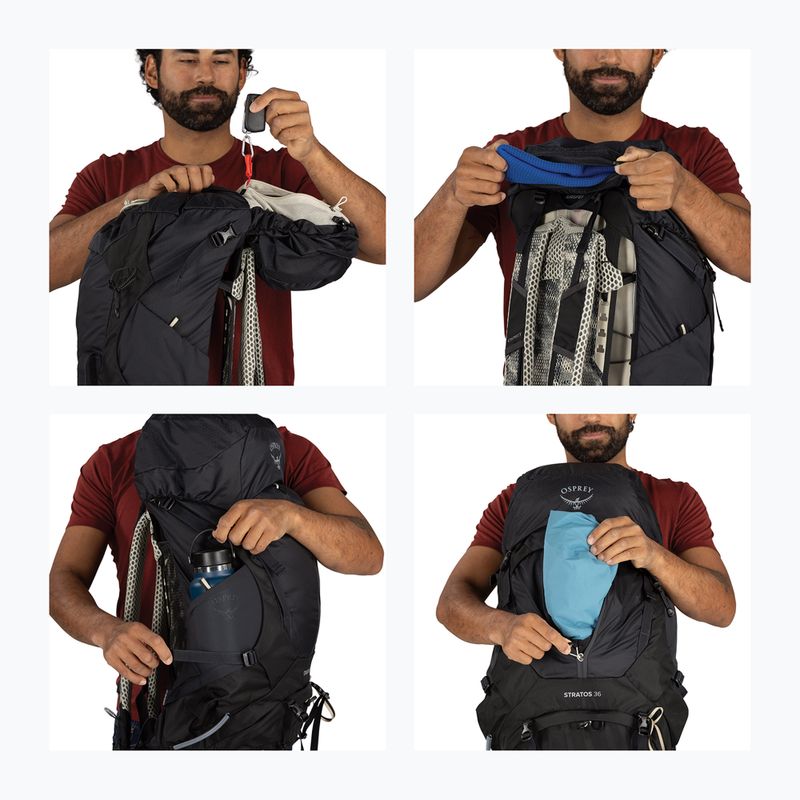 Men's hiking backpack Osprey Stratos 36 l raven black 14