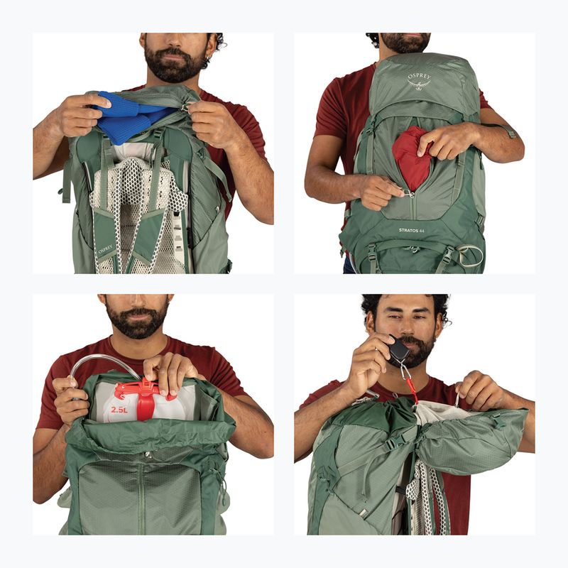 Men's hiking backpack Osprey Stratos 44 l pine leaf 14