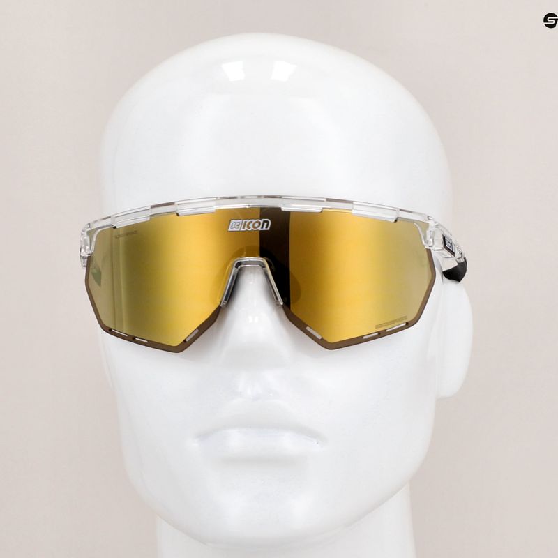 SCICON Aerowing Crystal Gloss/Scnpp Multimirror Bronze cycling glasses 9