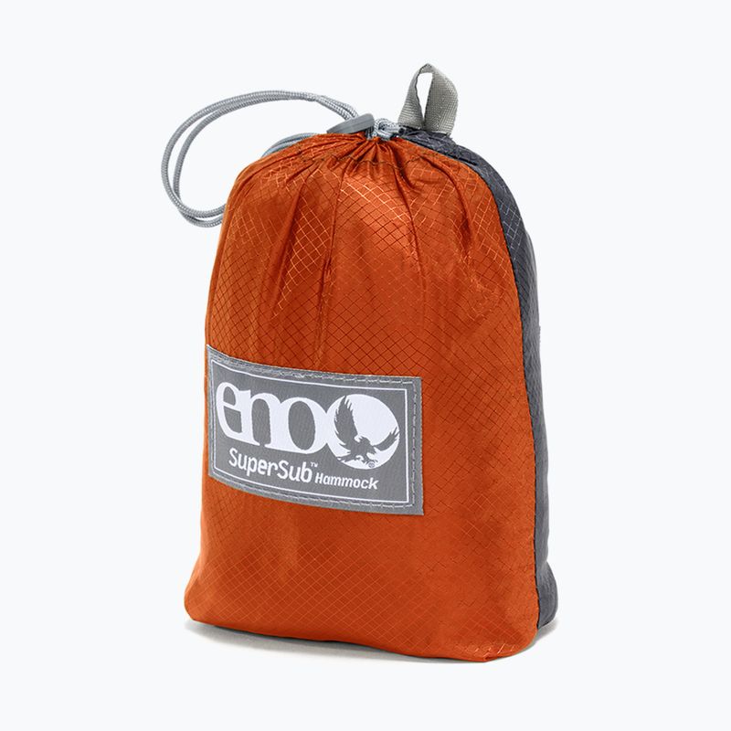 ENO SuperSub Ultralight charcoal/orange hiking hammock 6