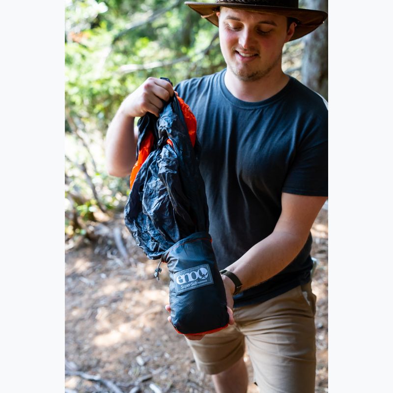 ENO SuperSub Ultralight charcoal/orange hiking hammock 15