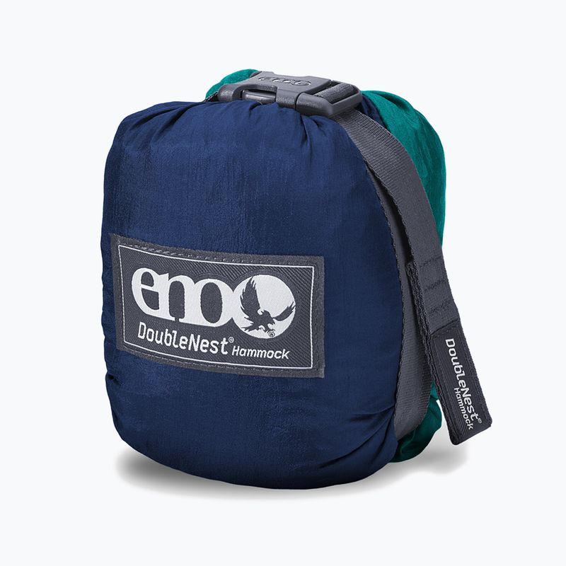 ENO DoubleNest hiking hammock navy/seafoam 2