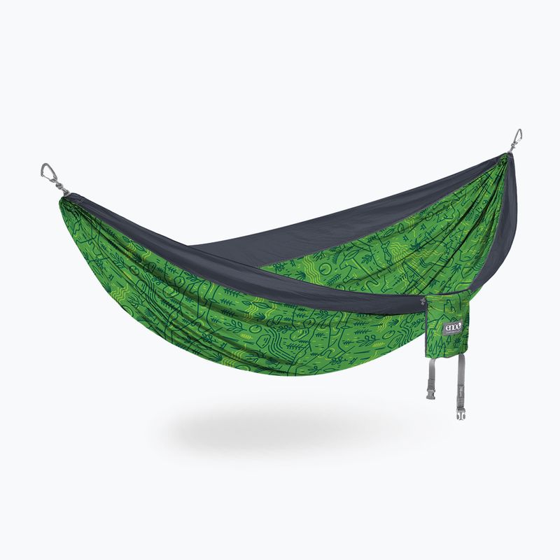 ENO DoubleNest Print Giving Back PCT hiking hammock outside lnt/charcoal