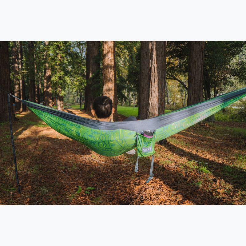 ENO DoubleNest Print Giving Back PCT hiking hammock outside lnt/charcoal 3