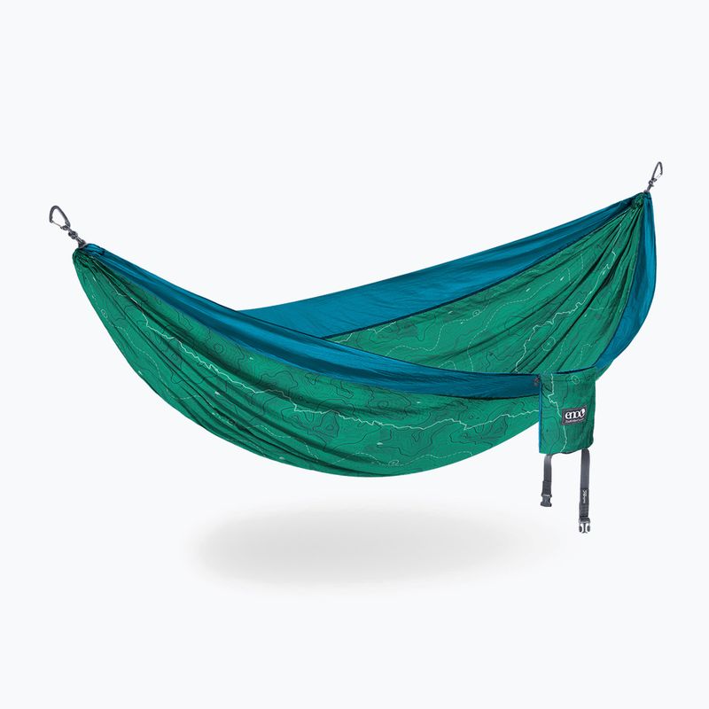 ENO DoubleNest Print Giving Back PCT topo pct/teal hiking hammock