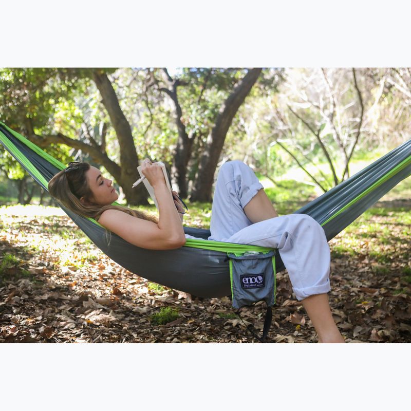 ENO SingleNest hiking hammock grey / chartreuse 5