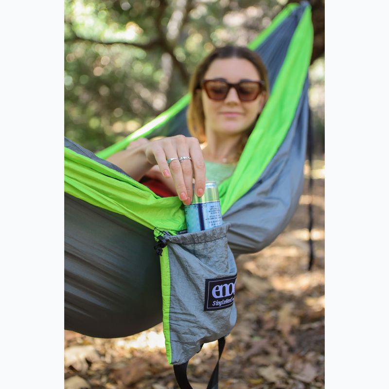 ENO SingleNest hiking hammock grey / chartreuse 8