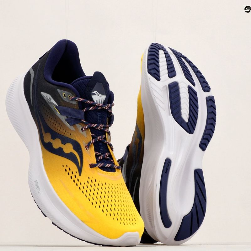 Saucony Ride 15 men's running shoes navy blue and yellow S20729-65 15