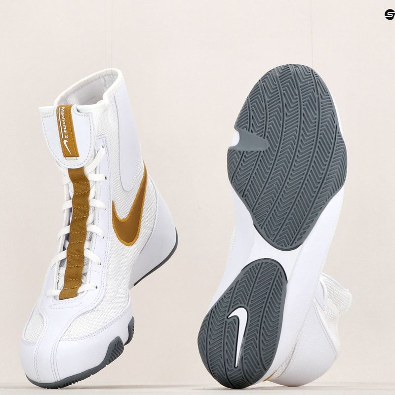 Nike Machomai white and gold boxing shoes 321819-170 15