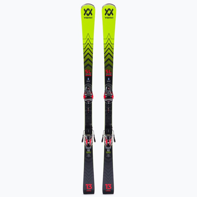 Völkl RACETIGER SL MASTER + XComp 16 GW Master downhill skis black/yellow 121021