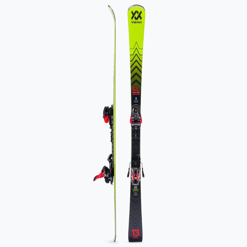 Völkl RACETIGER SL MASTER + XComp 16 GW Master downhill skis black/yellow 121021 2