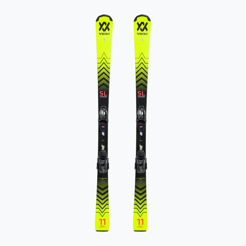 Children's downhill ski Völkl Racetiger JR Pro + 7.0 VMotion JR yellow/black 122467/6262T1.VA
