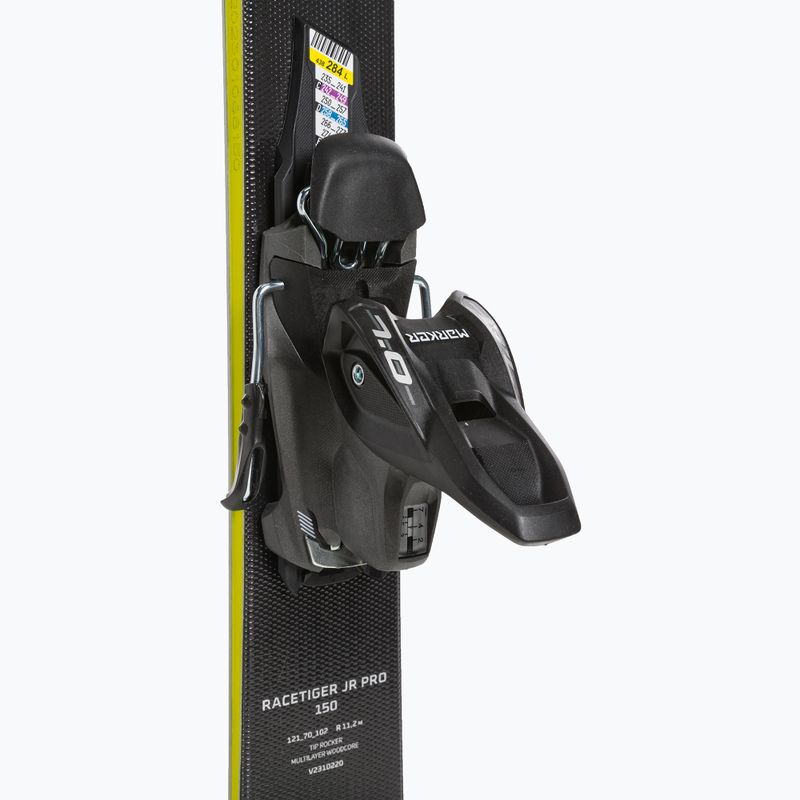 Children's downhill skis Völkl Racetiger Junior Pro + 7.0 VMotion Jr flo yellow/black 5