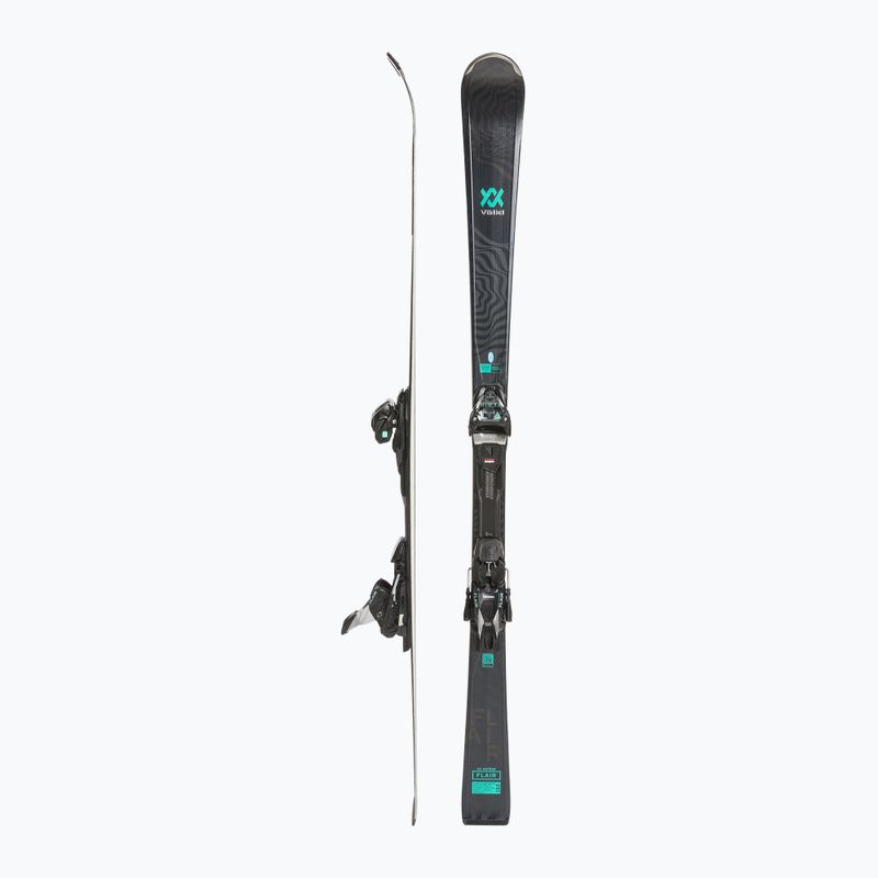 Women's downhill ski Völkl Flair SC Carbon + vMotion 11 ALU GW black/teal/silver 2