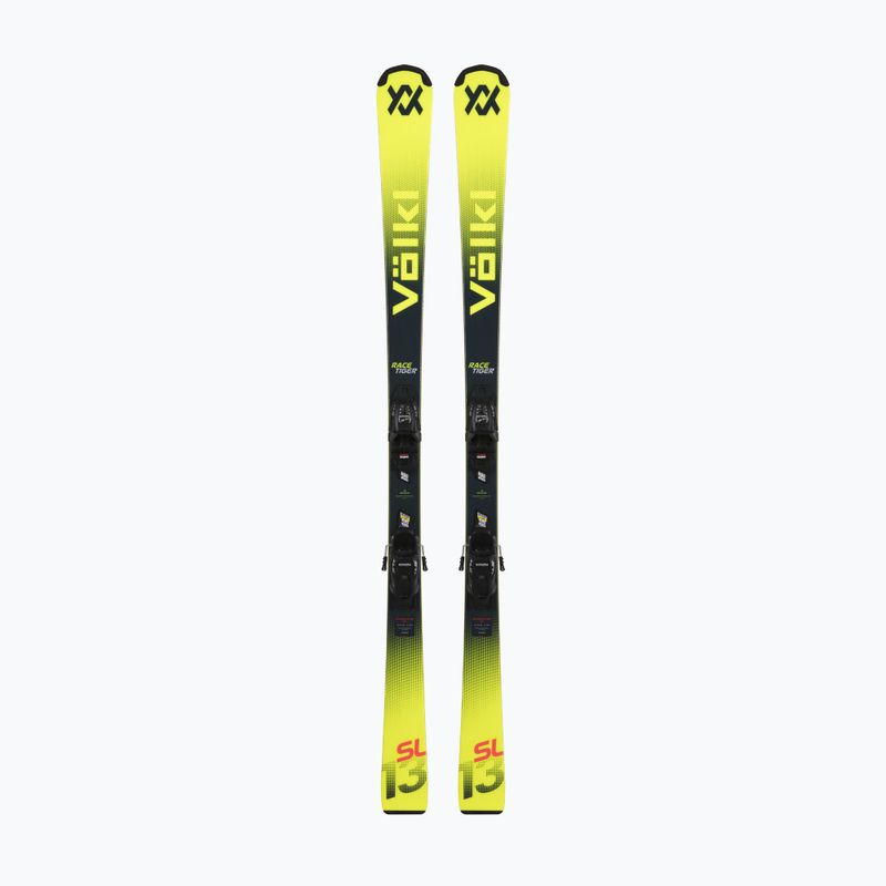 Children's alpine skis Völkl Racetiger Jr Pro + bindings 7.0 VMotion Jr black/anthracite