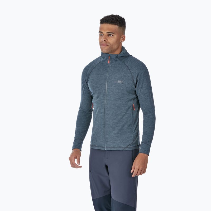 Men's Rab Nexus grey fleece hoodie QFE-67-ST