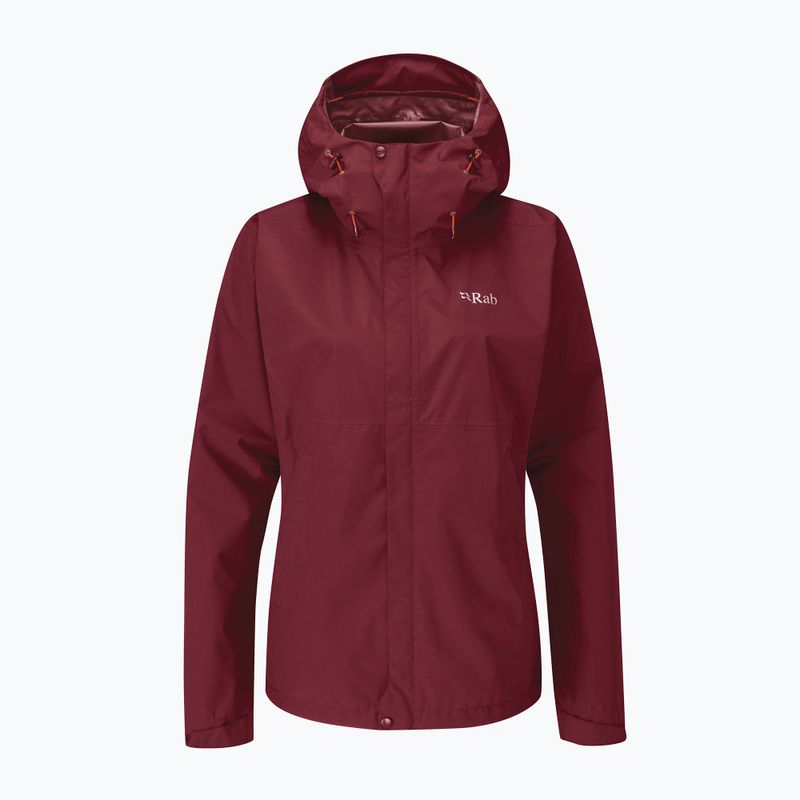 Rab Downpour Eco women's rain jacket maroon QWG-83-HD-08 3