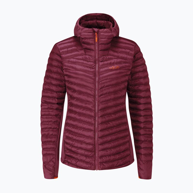 Women's down jacket Rab Cirrus Flex 2.0 Hoody maroon QIO-69 7
