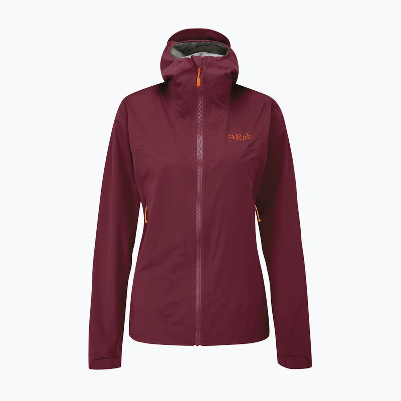 Rab Kinetic 2.0 women's rain jacket maroon QWG-75 8