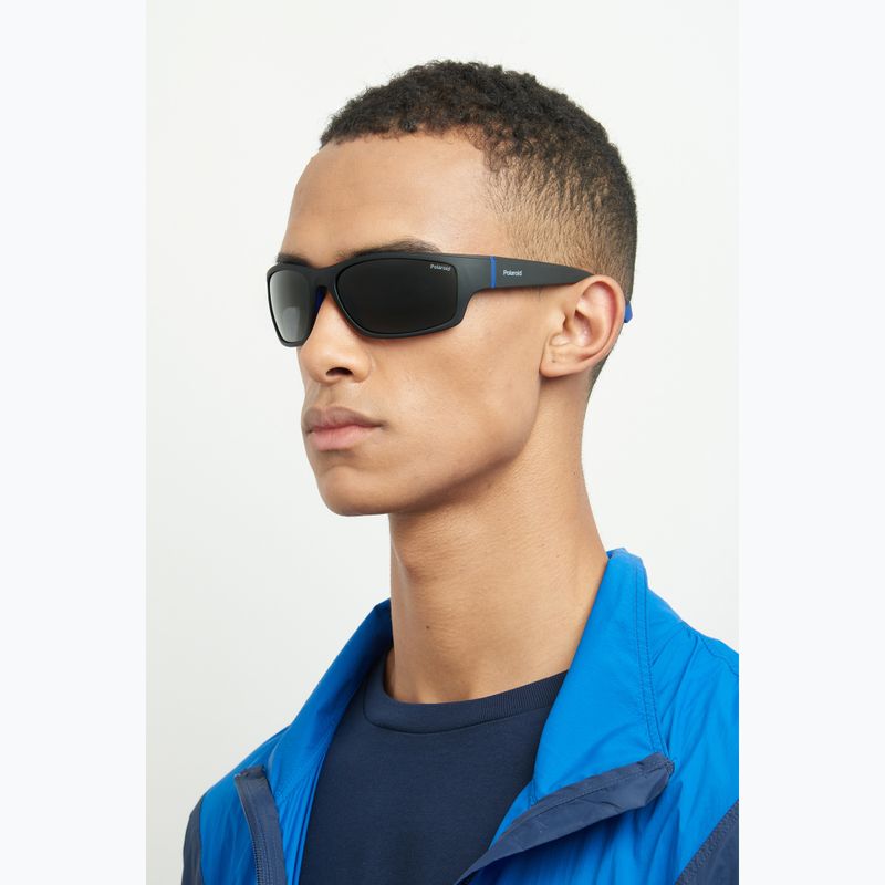 Polaroid PLD 2135/S matte black blue/grey polarised men's sunglasses 6