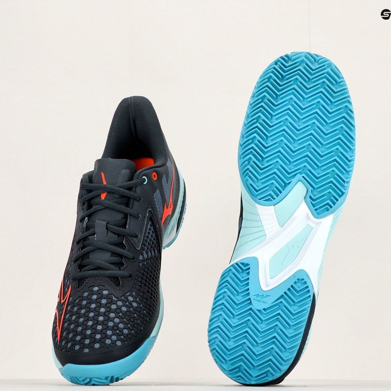 Men's tennis shoes Mizuno Wave Exceed Tour 5 CC collegiate blue/soleil/tanager turquoise 11