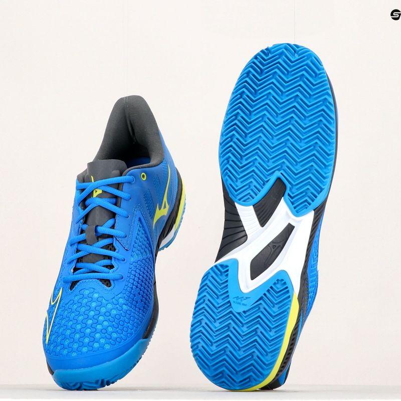 Men's tennis shoes Mizuno Wave Exceed Tour 5 CC peace blue/acid lime/iron gate 12