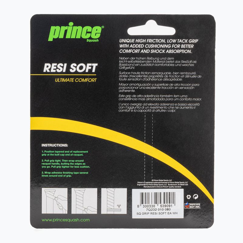 Squash racquet wrap Prince Resi Soft white 2